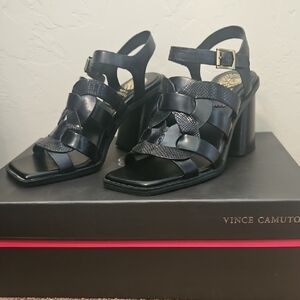 Vince Camuto Black Strappy Heels